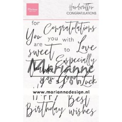 Marianne Design Clear Stamps - Handwritten Congratulations
